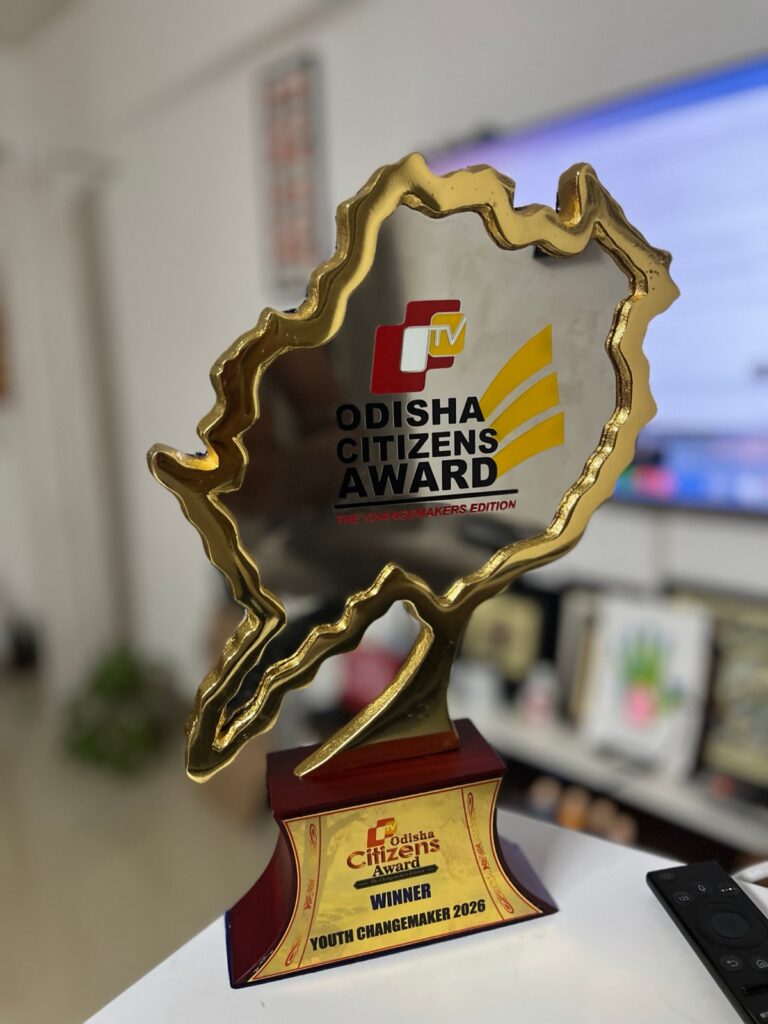 OTV Odisha Citizens Award 2026 trophy – Winner, Youth Changemaker 2026